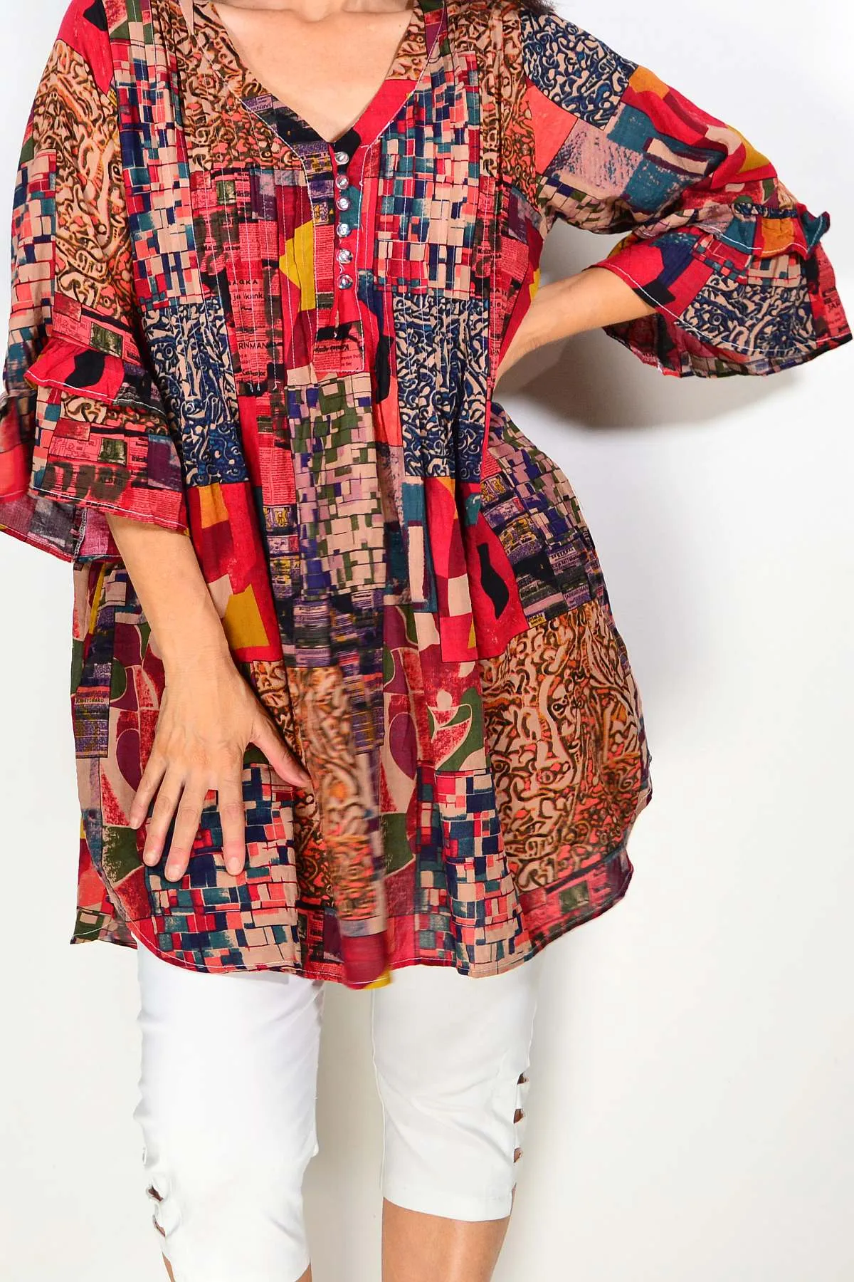 Rust Green Ladies Tunic Top