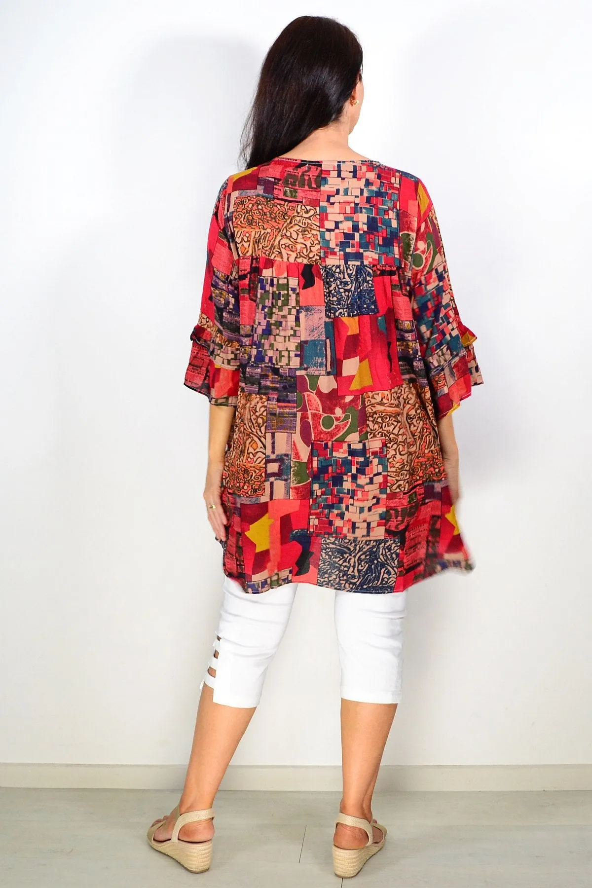 Rust Green Ladies Tunic Top