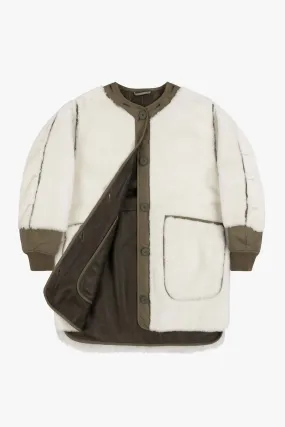 Shearling Coat - Ivory / Dark Olive