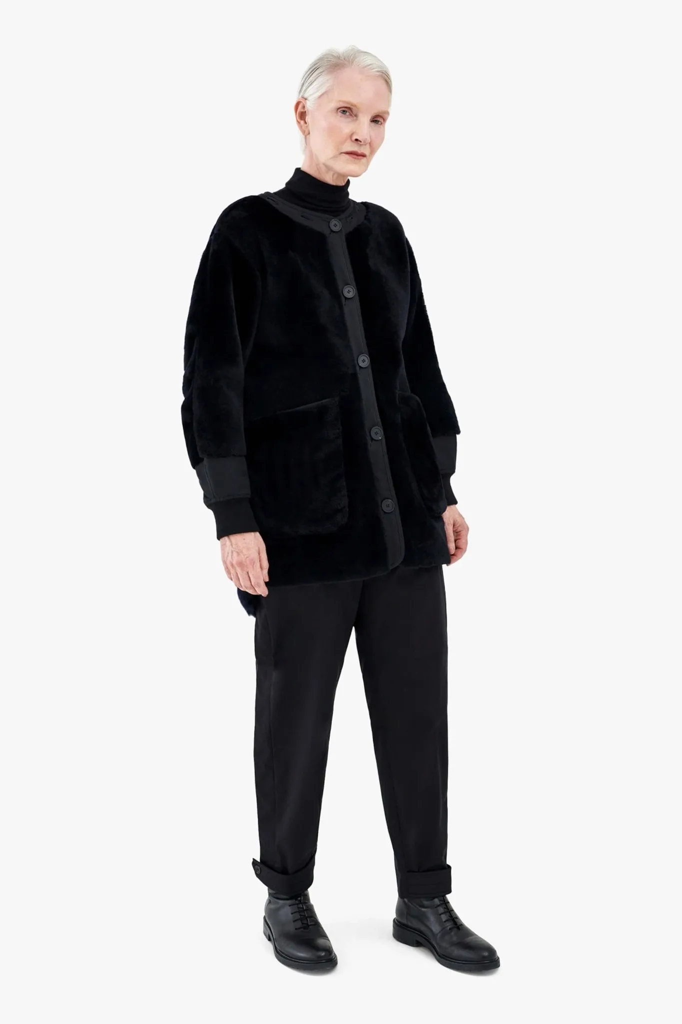 Shearling Coat - Midnight / Black