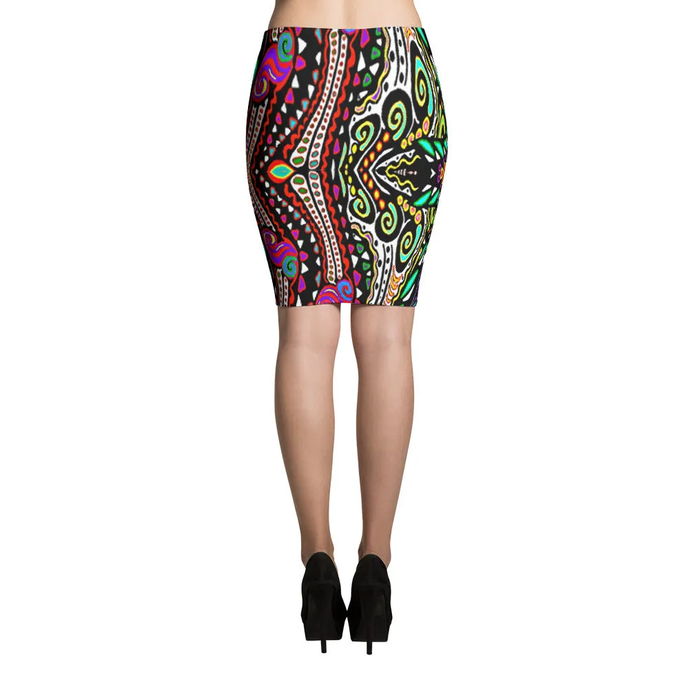 SWIRLY Pencil Skirt