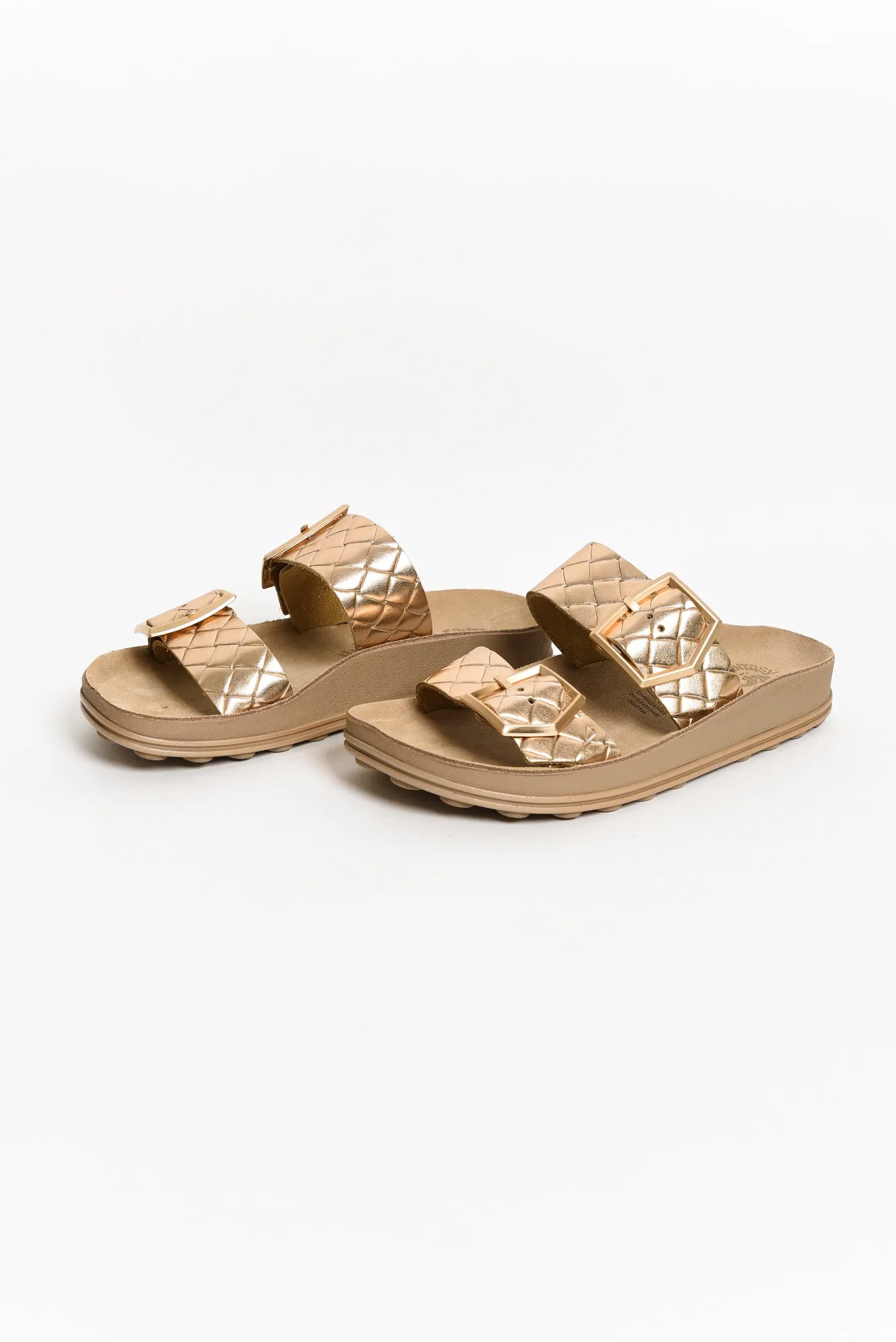 Taylor Rose Gold Quilted Slide