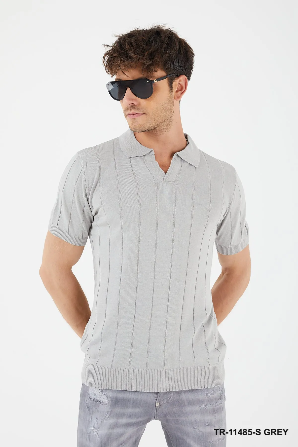 Textured Knit Crewneck T-Shirt TR-11485-S