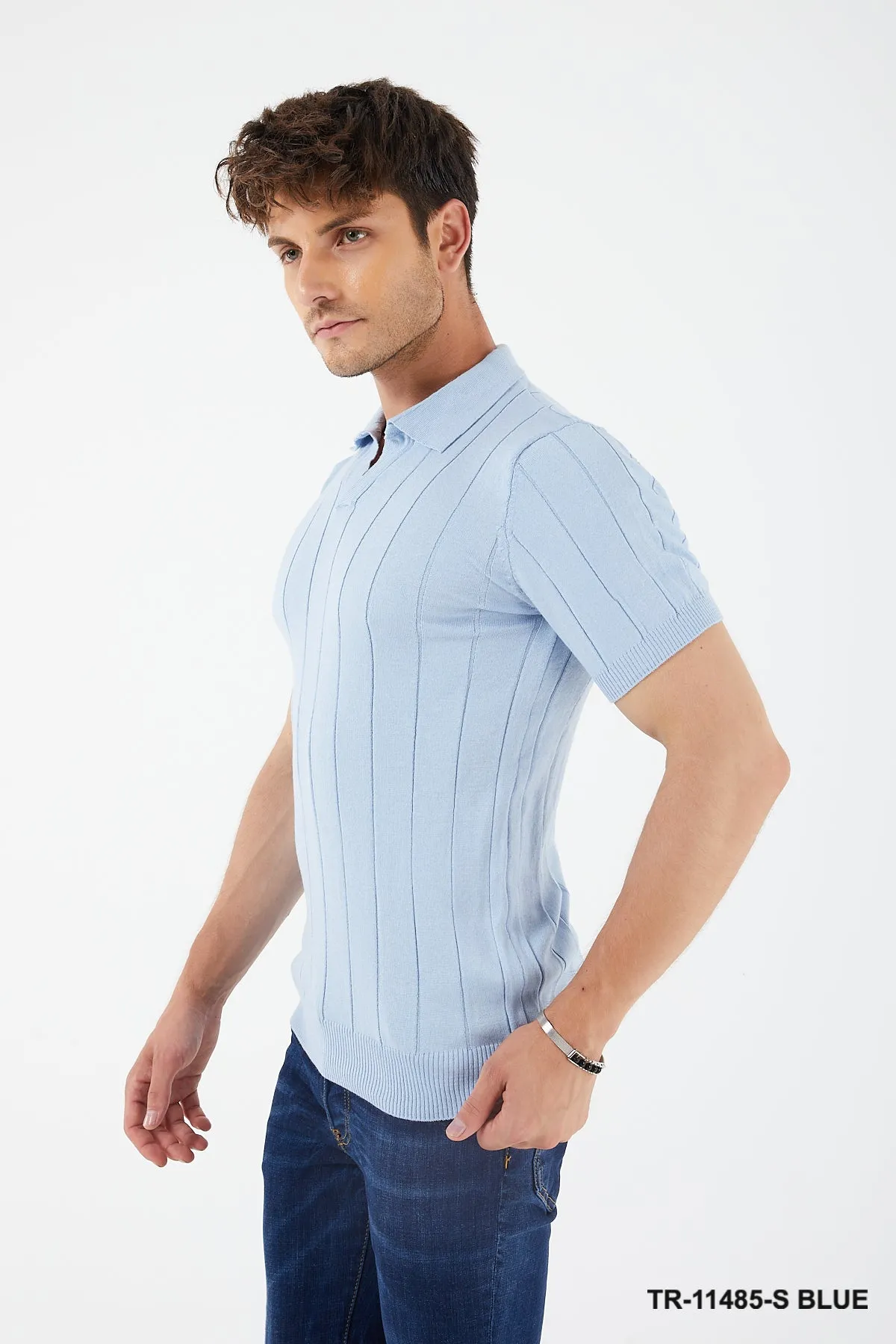 Textured Knit Crewneck T-Shirt TR-11485-S