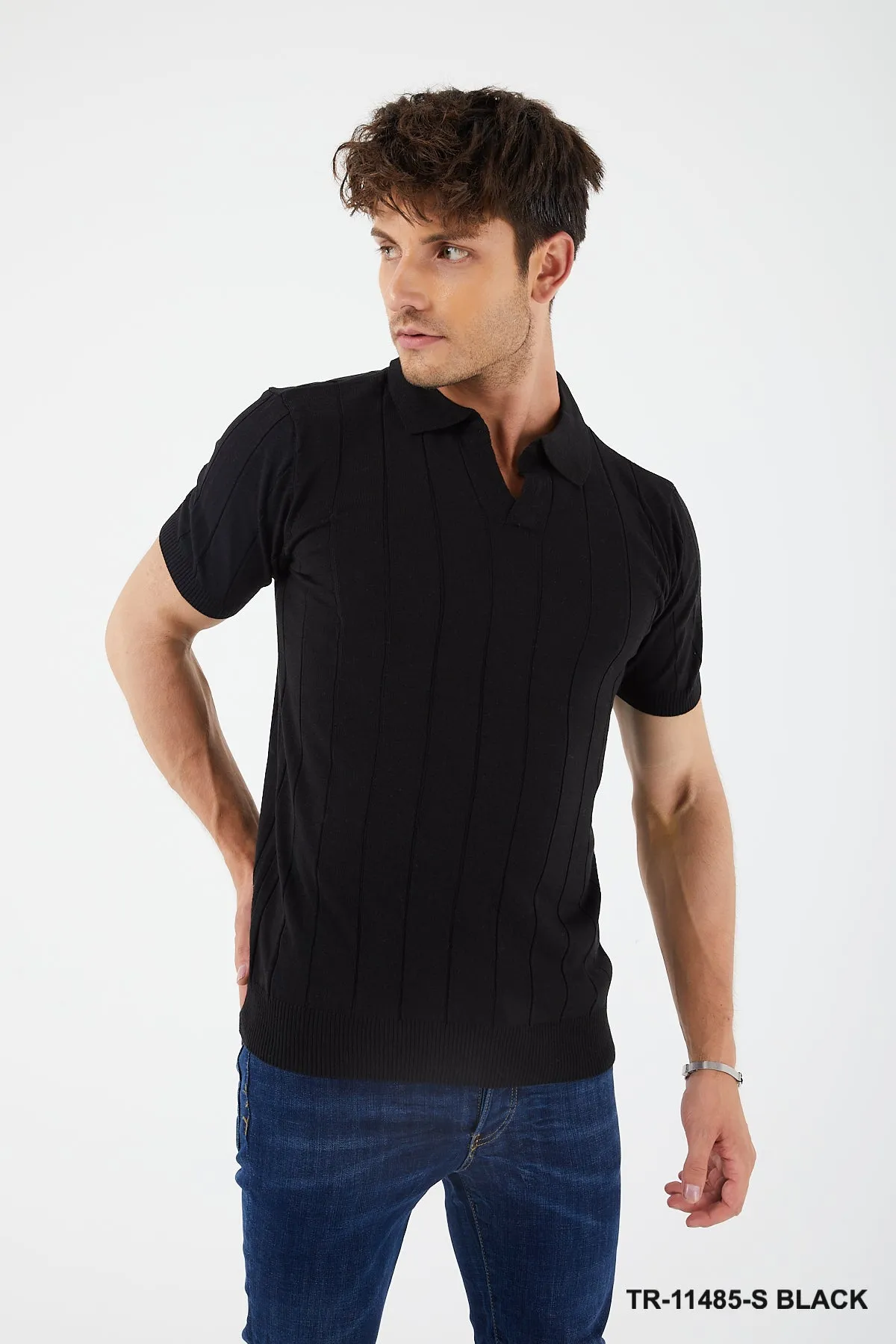 Textured Knit Crewneck T-Shirt TR-11485-S