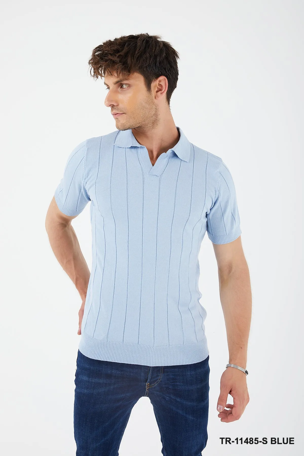 Textured Knit Crewneck T-Shirt TR-11485-S