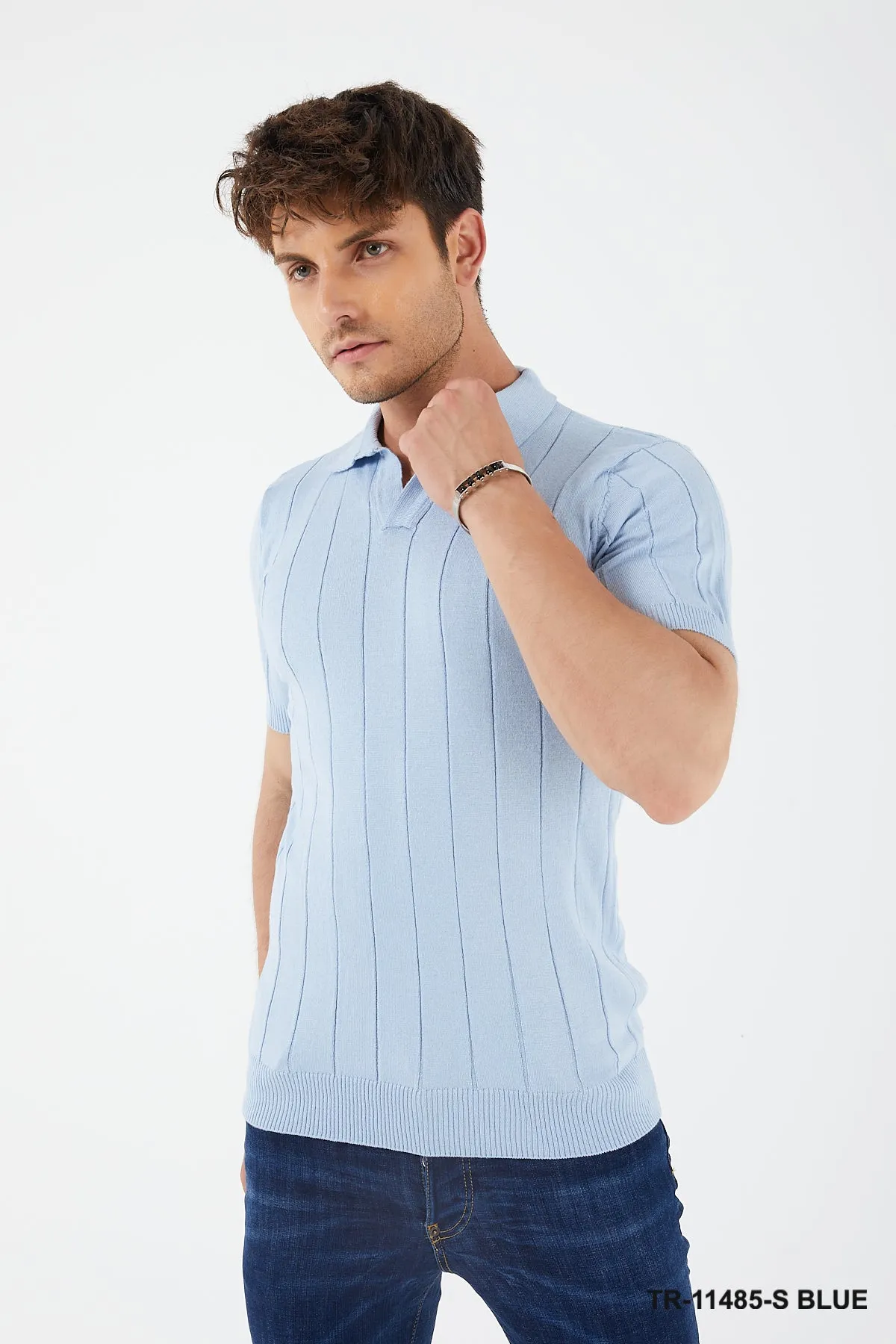 Textured Knit Crewneck T-Shirt TR-11485-S