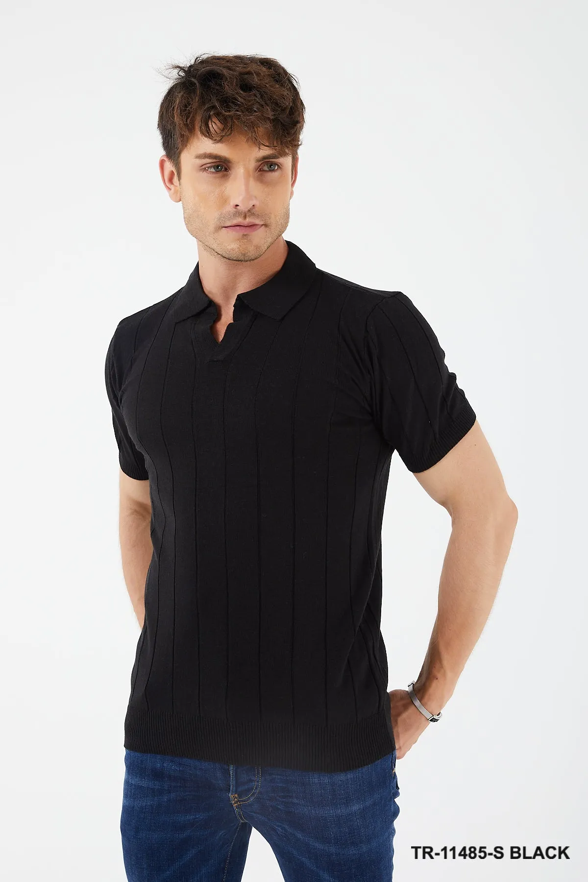 Textured Knit Crewneck T-Shirt TR-11485-S
