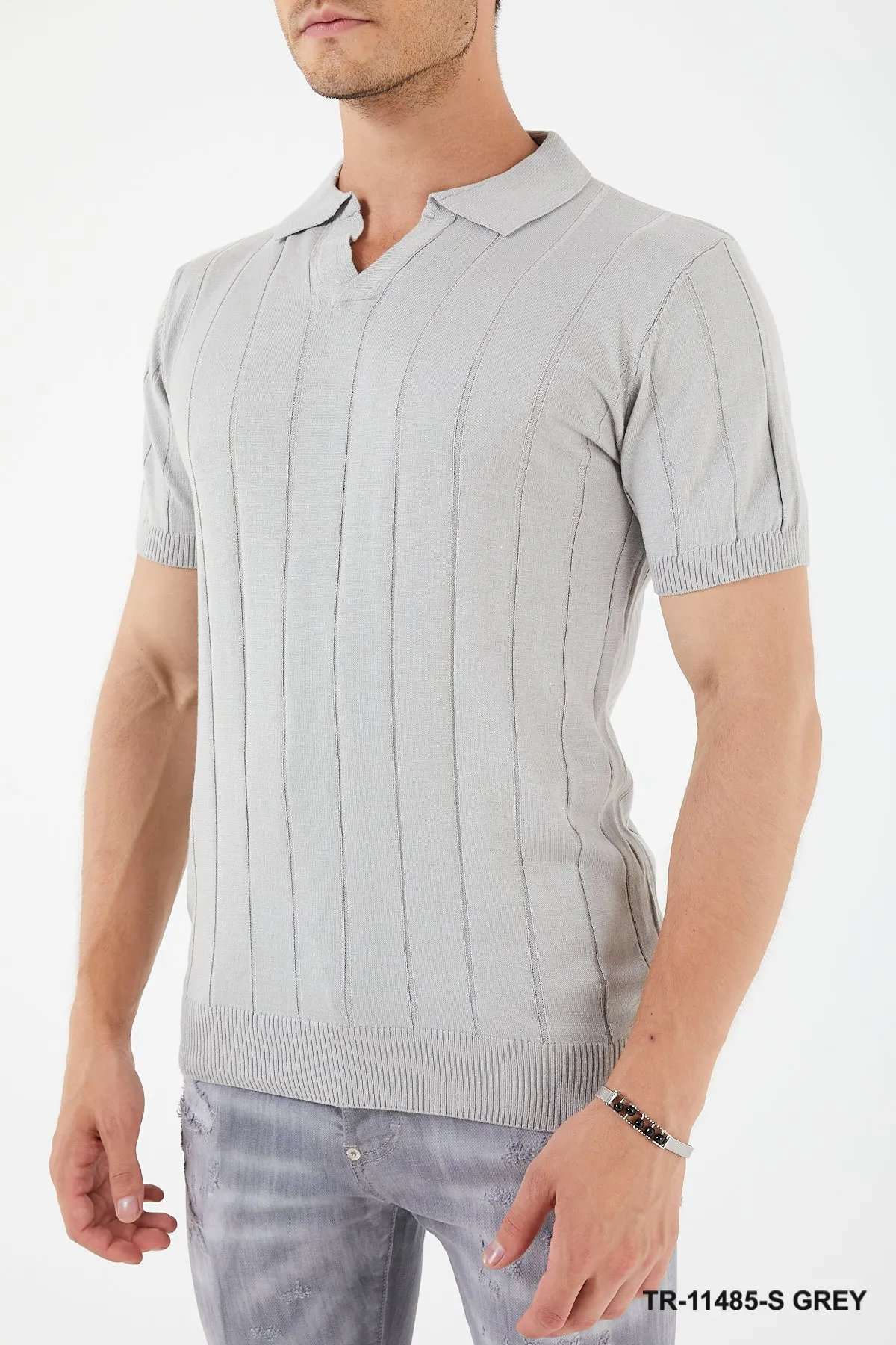 Textured Knit Crewneck T-Shirt TR-11485-S