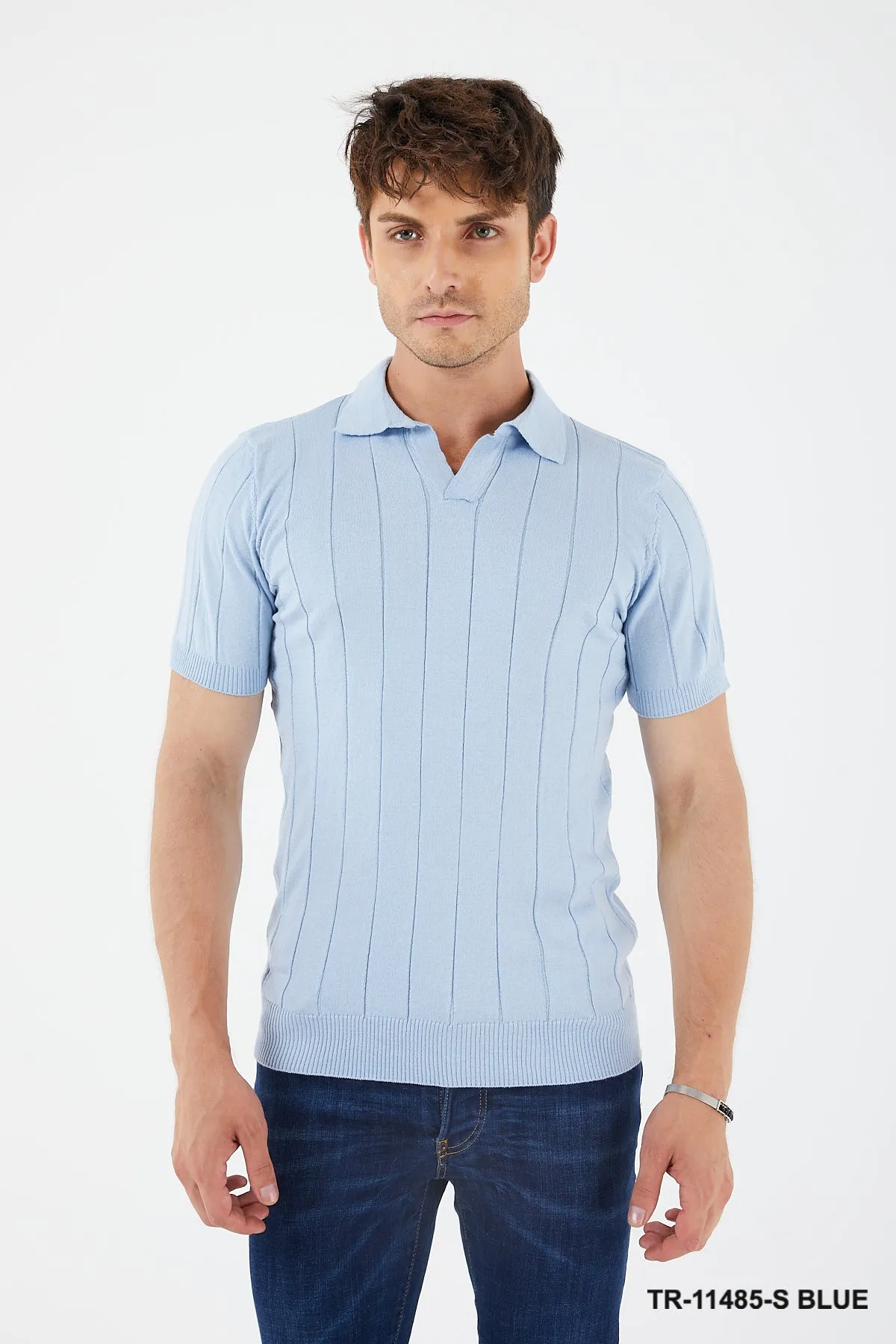 Textured Knit Crewneck T-Shirt TR-11485-S