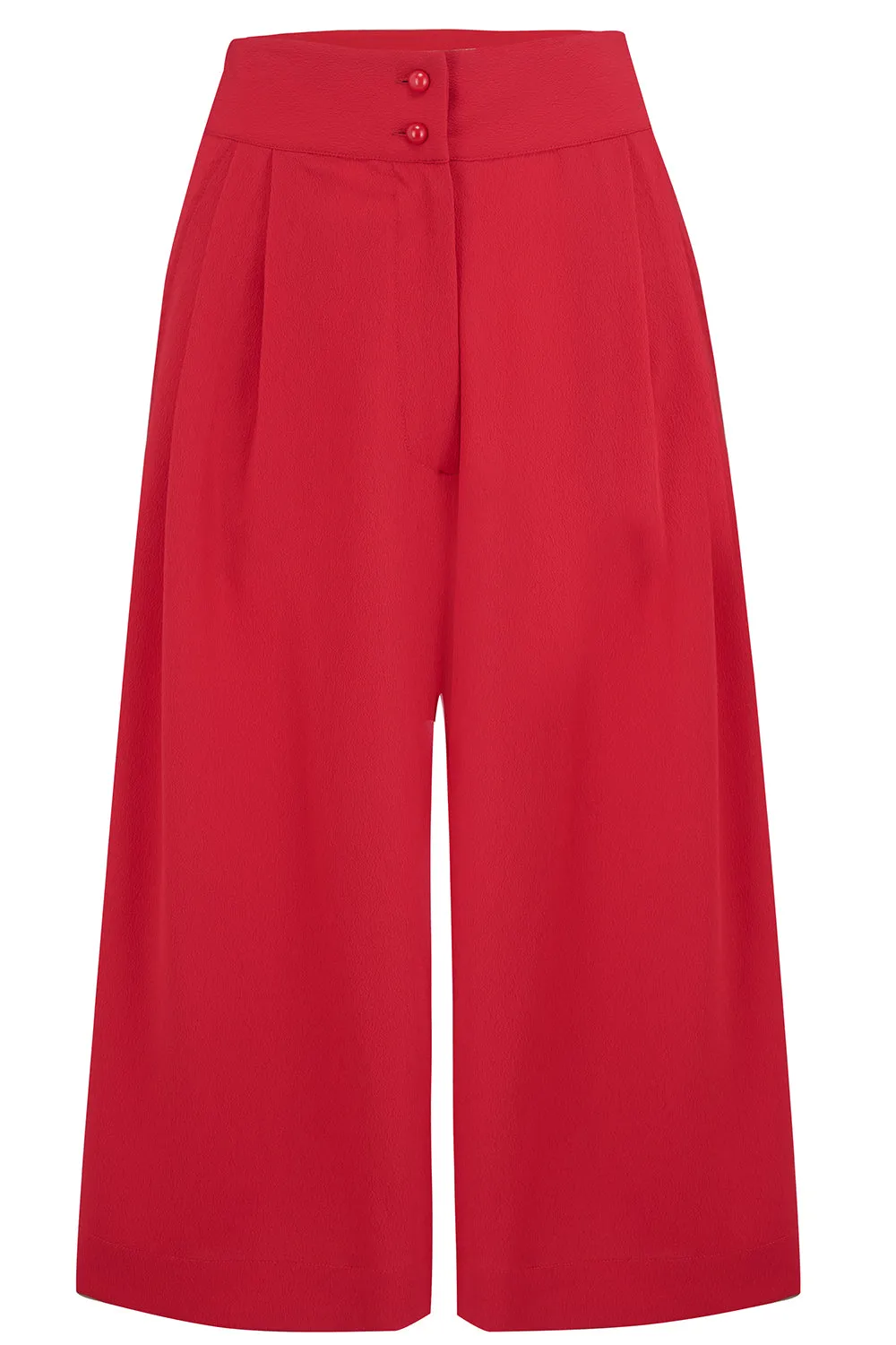 The "Sophia" Palazzo Culottes in Solid Red, Classic & Easy To Wear Vintage Inspired Style