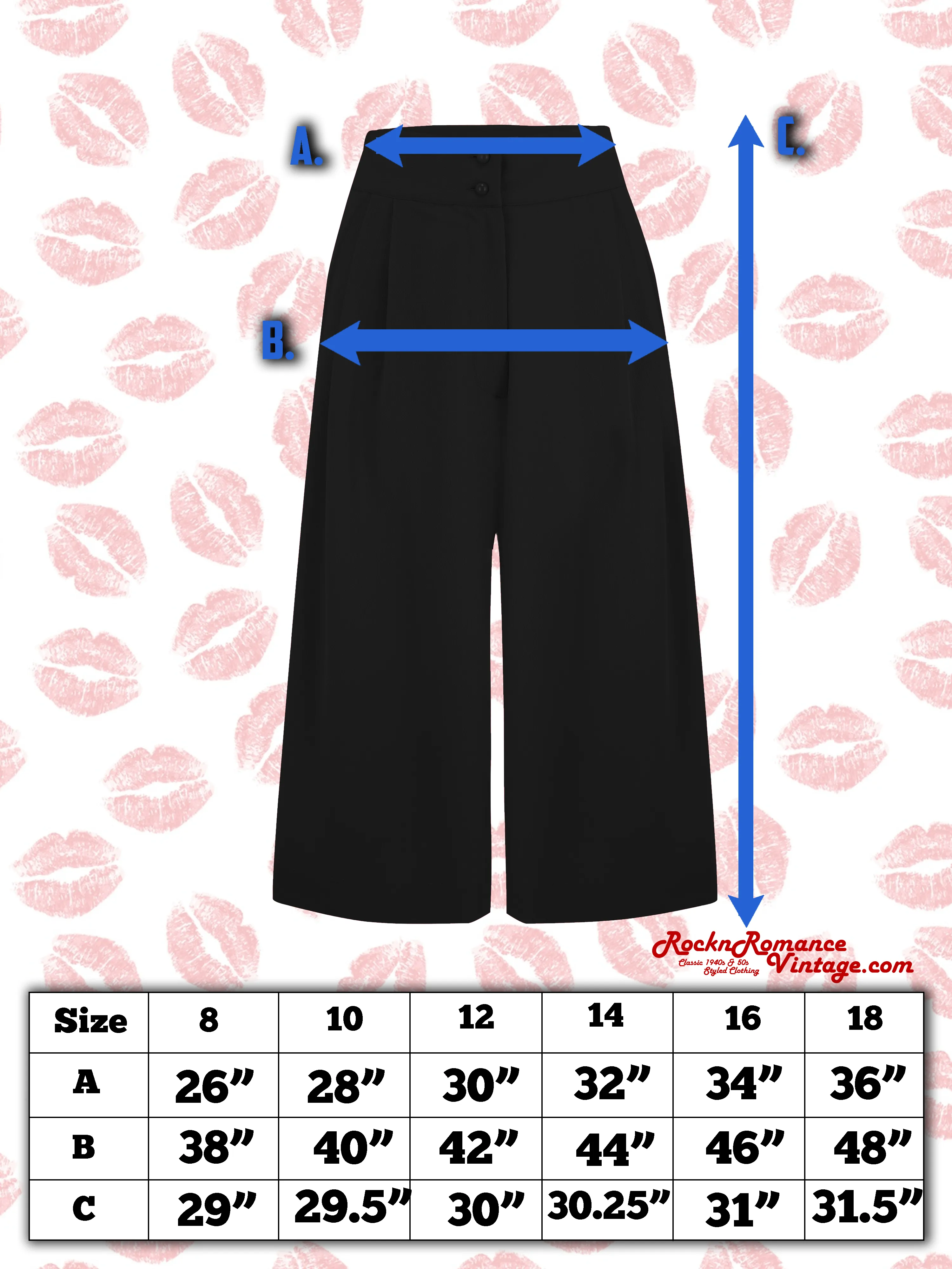 The "Sophia" Palazzo Culottes in Solid Red, Classic & Easy To Wear Vintage Inspired Style