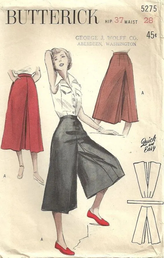 The "Sophia" Palazzo Culottes in Solid Red, Classic & Easy To Wear Vintage Inspired Style