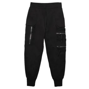 WLS Dark Functional Personality Zipper Multi-pocket Cargo Pants